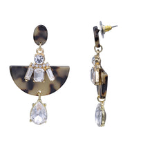 Load image into Gallery viewer, DANGLING EARRINGS RESIN &amp; RHINESTONES EARRINGS 2&#39; INCH (#178)