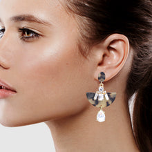 Load image into Gallery viewer, DANGLING EARRINGS RESIN &amp; RHINESTONES EARRINGS 2&#39; INCH (#178)