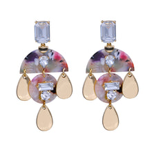 Load image into Gallery viewer, DANGLING EARRINGS MULTI COLOR RESIN &amp; RHINESTONES EARRINGS 2.5&#39; INCH (#180)