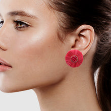 Load image into Gallery viewer, FASHION RED EARRINGS RED FLOWER COLOR EARRING (181)