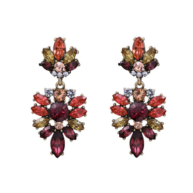 RED CHANDELIER EARRING BRILLIANT RED THEME COLORS 2' INCH (#184)