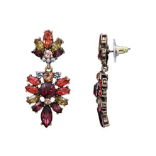 Load image into Gallery viewer, RED CHANDELIER EARRING BRILLIANT RED THEME COLORS 2&#39; INCH (#184)