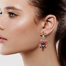 Load image into Gallery viewer, RED CHANDELIER EARRING BRILLIANT RED THEME COLORS 2&#39; INCH (#184)