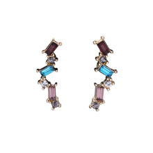 Load image into Gallery viewer, ZIG ZAG MULTI COLOR BAR EARRINGS 1&#39; INCH (189)