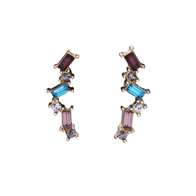 ZIG ZAG MULTI COLOR BAR EARRINGS 1' INCH (189)