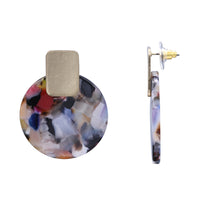 Load image into Gallery viewer, Round Multi Color Resin Fashion Dangling Circle Earring (#190)