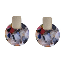 Load image into Gallery viewer, Round Multi Color Resin Fashion Dangling Circle Earring (#190)