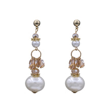 Load image into Gallery viewer, Long Pearl Earrings Dangling Pearl Other Stones  (#196)