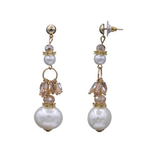 Load image into Gallery viewer, Long Pearl Earrings Dangling Pearl Other Stones  (#196)