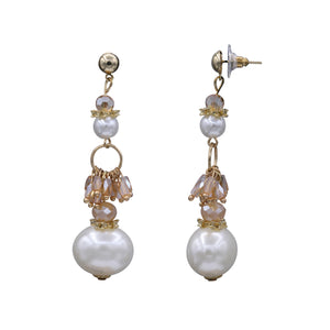 Long Pearl Earrings Dangling Pearl Other Stones  (#196)