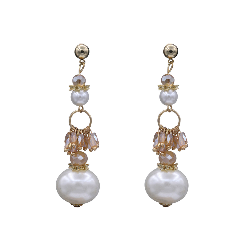 Long Pearl Earrings Dangling Pearl Other Stones  (#196)