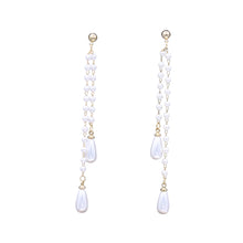 Load image into Gallery viewer, Long Pearl Dangling Earrings 3.5&#39; inch (#200)