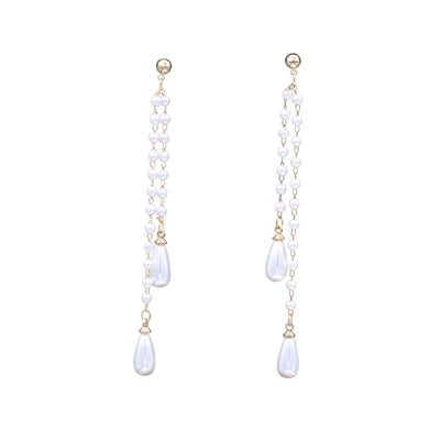 Long Pearl Dangling Earrings 3.5' inch (#200)