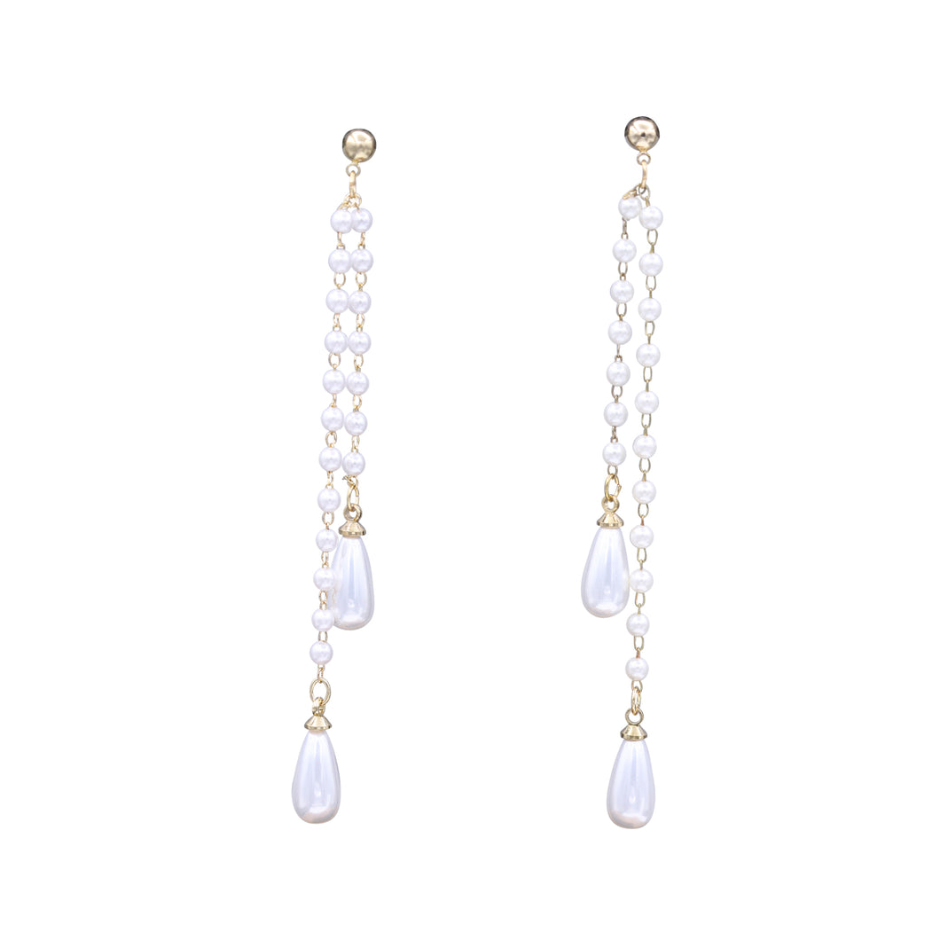 Long Pearl Dangling Earrings 3.5' inch (#200)