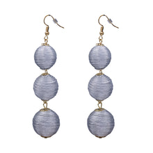 Load image into Gallery viewer, Bon Bon Long Grey Earrings Dangling Fashion Approx 3&#39; Inch (#53)