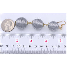 Load image into Gallery viewer, Bon Bon Long Grey Earrings Dangling Fashion Approx 3&#39; Inch (#53)