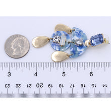 Load image into Gallery viewer, Blue Color Dangling Earrings Resin &amp; Rhinestones 2.5&#39; inch (#61)