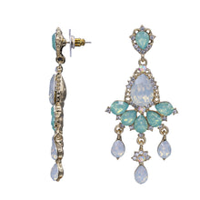 Load image into Gallery viewer, Dangling Green Chandelier Earrings 2.5 inch (#64)