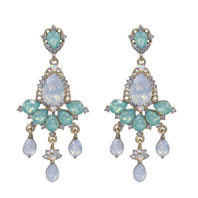 Dangling Green Chandelier Earrings 2.5 inch (#64)