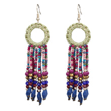 Load image into Gallery viewer, MULTI COLOR BEAD EARRINGS LONG DANGLING CHANDELIER EARRINGS (#65)