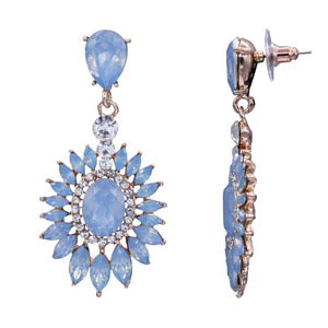 Long Dangling Blue Chandelier Earrings 2.5 inch (#66)