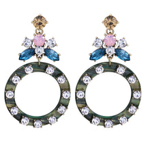 Load image into Gallery viewer, CIRCLE ROUND EARRING RESIN CIRCLE OF LIFE TRENDY MULTI COLOR EARRINGS (69)