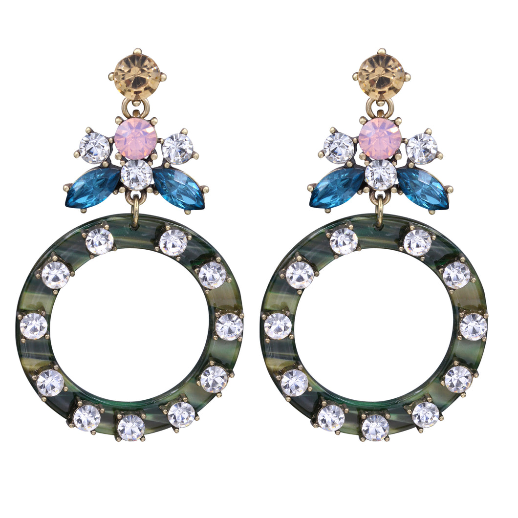 CIRCLE ROUND EARRING RESIN CIRCLE OF LIFE TRENDY MULTI COLOR EARRINGS (69)