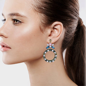 CIRCLE ROUND EARRING RESIN CIRCLE OF LIFE TRENDY MULTI COLOR EARRINGS (69)