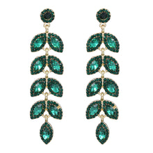 Load image into Gallery viewer, GREEN CHANDELIER EARRINGS DANGLING BRILLIANT COLOR FASHION EARRINGS (#74)