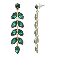 Load image into Gallery viewer, GREEN CHANDELIER EARRINGS DANGLING BRILLIANT COLOR FASHION EARRINGS (#74)