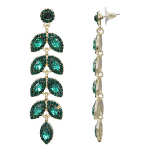 GREEN CHANDELIER EARRINGS DANGLING BRILLIANT COLOR FASHION EARRINGS (#74)