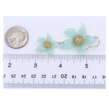 Load image into Gallery viewer, LIGHT BLUE FLOWER DANGLING EARRINGS 2.5&#39; INCH (#76)