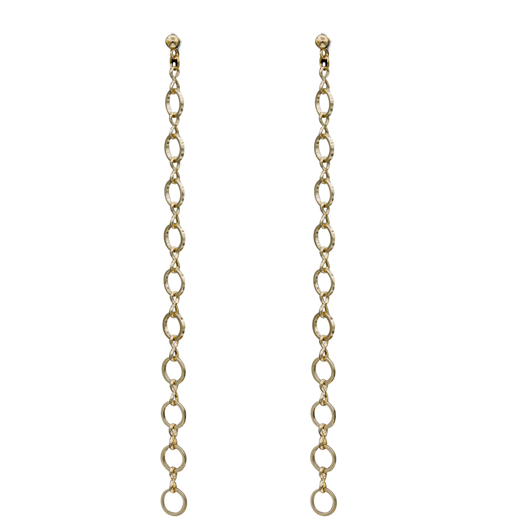 LONG CHAIN CHANDELIER EARRINGS 5' INCH DANGLING CHAIN FASHION EARRINGS (#80)