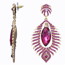 Load image into Gallery viewer, LONG RED CHANDELEIR EARRINGS BRILLIANT COLORS (#88)