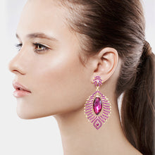 Load image into Gallery viewer, LONG RED CHANDELEIR EARRINGS BRILLIANT COLORS (#88)