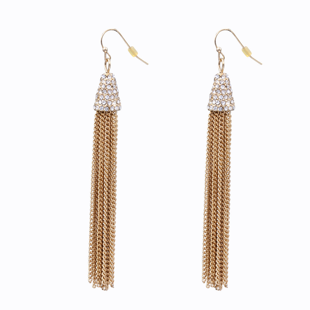 LONG TASSEL EARRINGS DANGLING FASHION EARRING 3' INCH LONG DANGLE (#99)