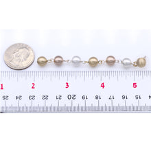 Load image into Gallery viewer, 3&#39; inch long Pearl Earrings Dangling Pearls Gold &amp; Silver Tone Color (#15)