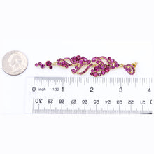 Load image into Gallery viewer, Long Dangling Fuchsia Color Earrings Chandelier Approx 3.5&#39; Inch (#22)