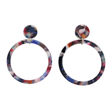 Load image into Gallery viewer, Round Multi Color Resin Fashion Dangling Hoop Earring (#23)