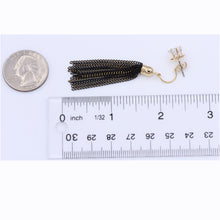 Load image into Gallery viewer, Jacket Tassel Earrings Long Black Dangling (#24)