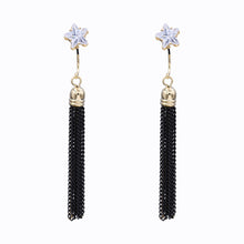 Load image into Gallery viewer, Jacket Tassel Earrings Long Black Dangling (#24)