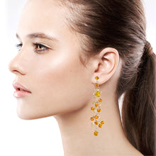 Load image into Gallery viewer, Long Dangling Yellow Earrings Chandelier Approx 3.5&#39; Inch (#26)