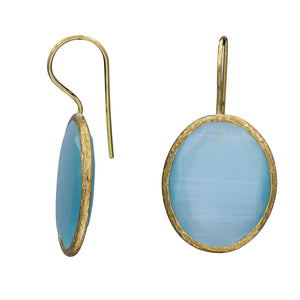 Light Blue Candy Style dangling drop glass Earrings (#27)