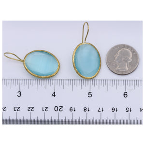 Light Blue Candy Style dangling drop glass Earrings (#27)