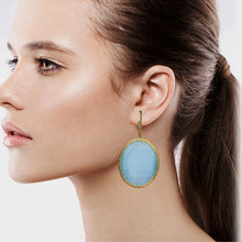 Load image into Gallery viewer, Light Blue Candy Style dangling drop glass Earrings (#27)