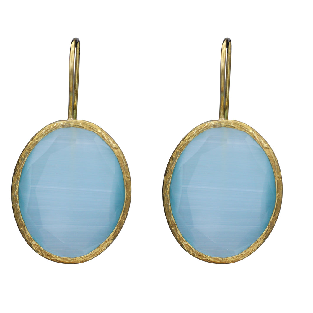 Light Blue Candy Style dangling drop glass Earrings (#27)