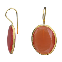 Load image into Gallery viewer, Orange Candy Style dangling drop Glass Earrings (#29)