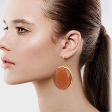 Load image into Gallery viewer, Orange Candy Style dangling drop Glass Earrings (#29)