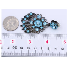 Load image into Gallery viewer, Light Blue Chandelier Earrings Statement Blue Dangling  (#37)