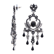 Load image into Gallery viewer, Black Chandelier Earrings Black Dangling Earring  (#40)